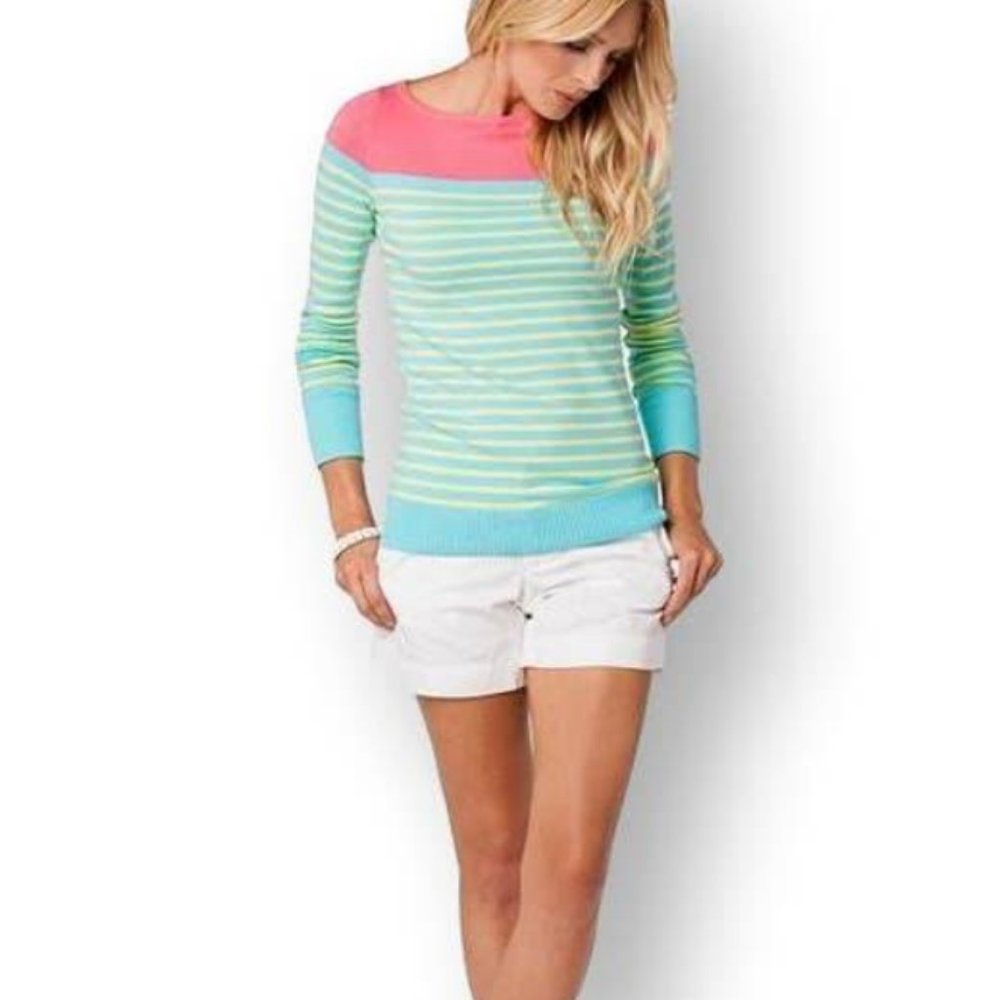 LILLY PULITZER MARIA SWEATER TOP BOATNECK S